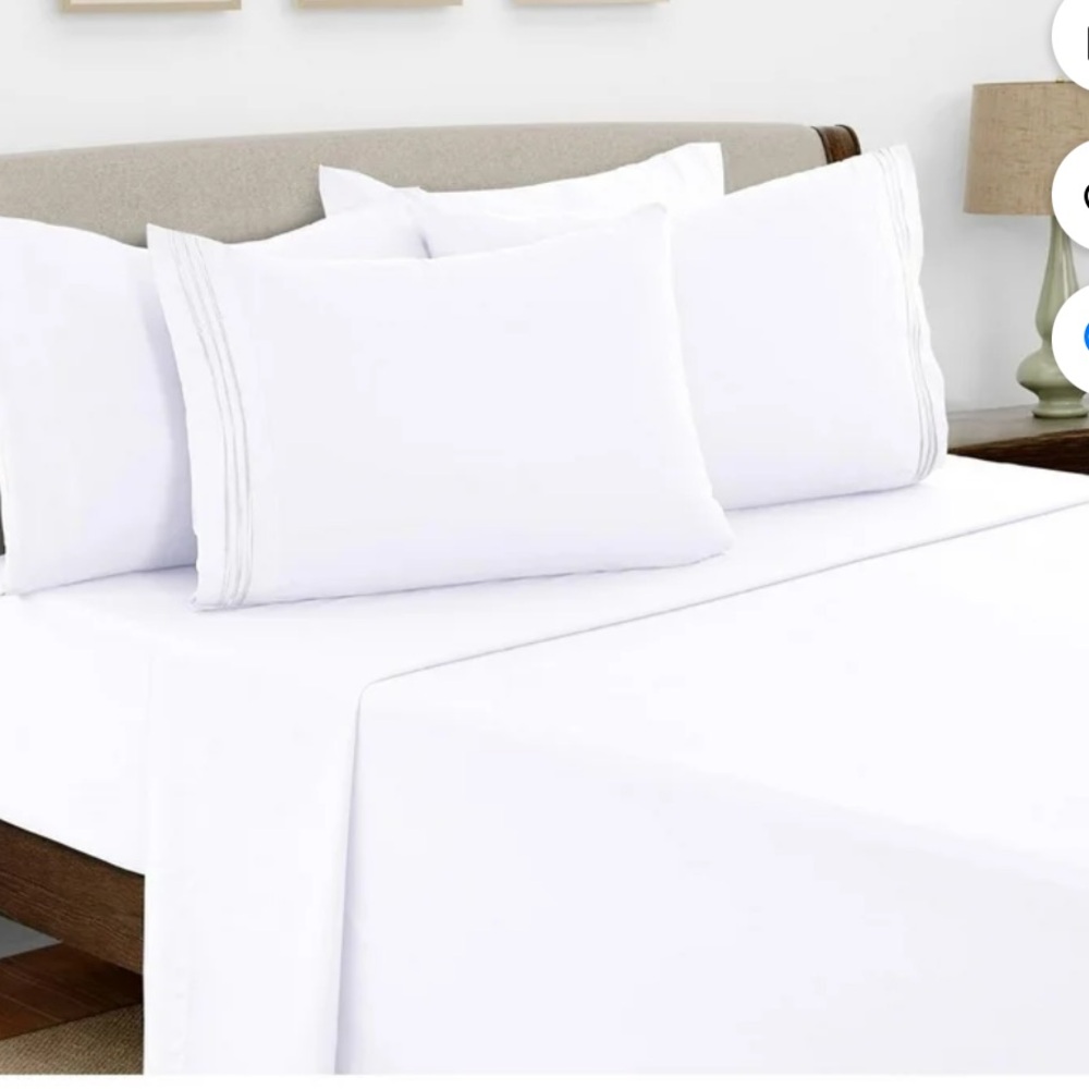LDC White Bedding Sheet Set